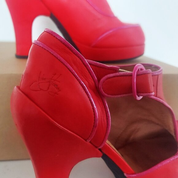 Fluevog Side Buckle Platform Leather Shoes - Size 7 - Picture 5 of 8